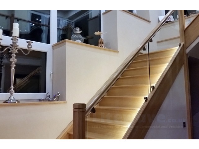 Staircase with 1000 Lumen Per Metre Samsung LED Strip - from side